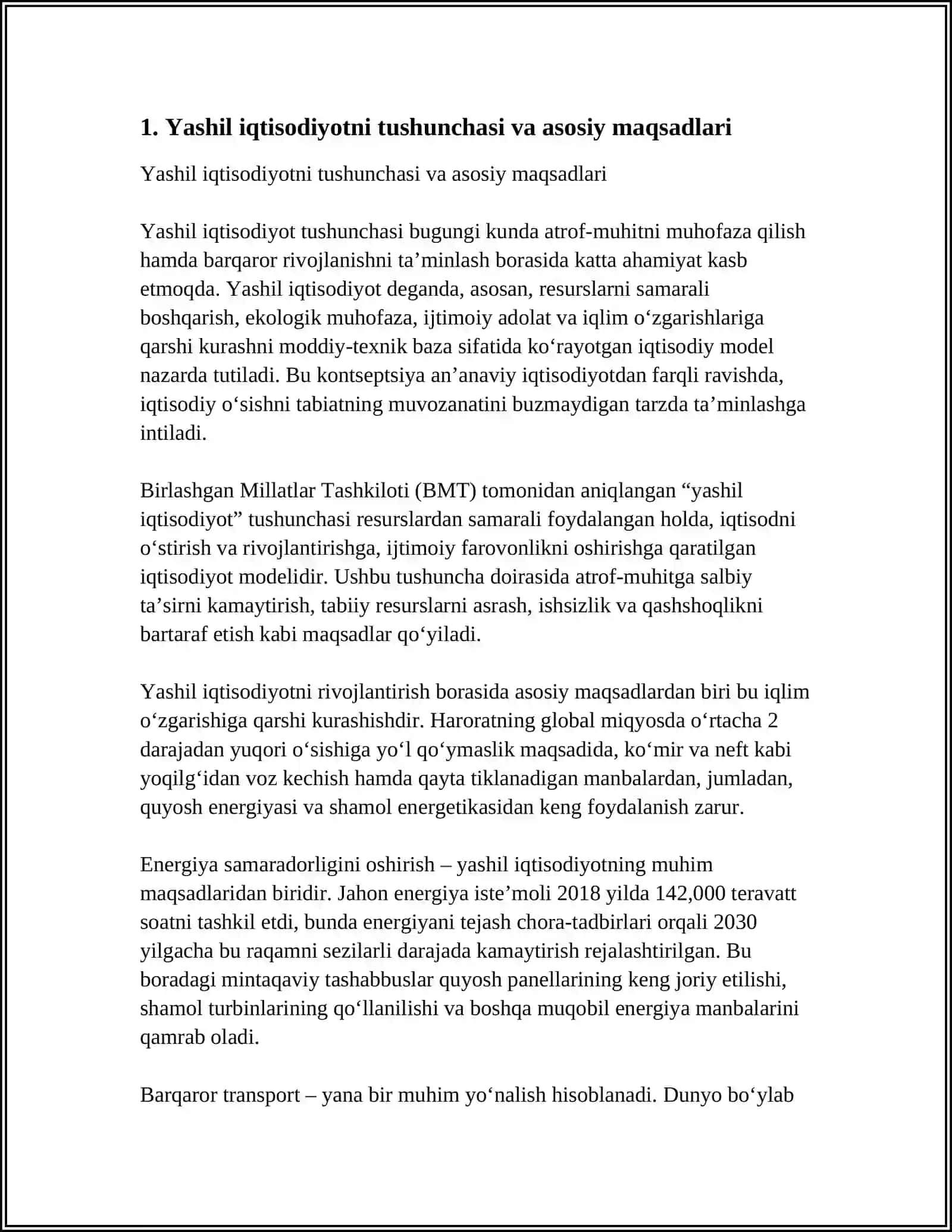 YASHIL IQTISODIYOTNI BAHOLASH AHAMIYATI VA INDIKATORI 3