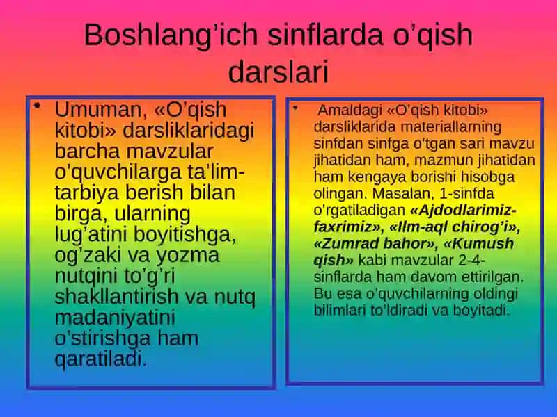 Boshlang’ich sinflar darslari 3