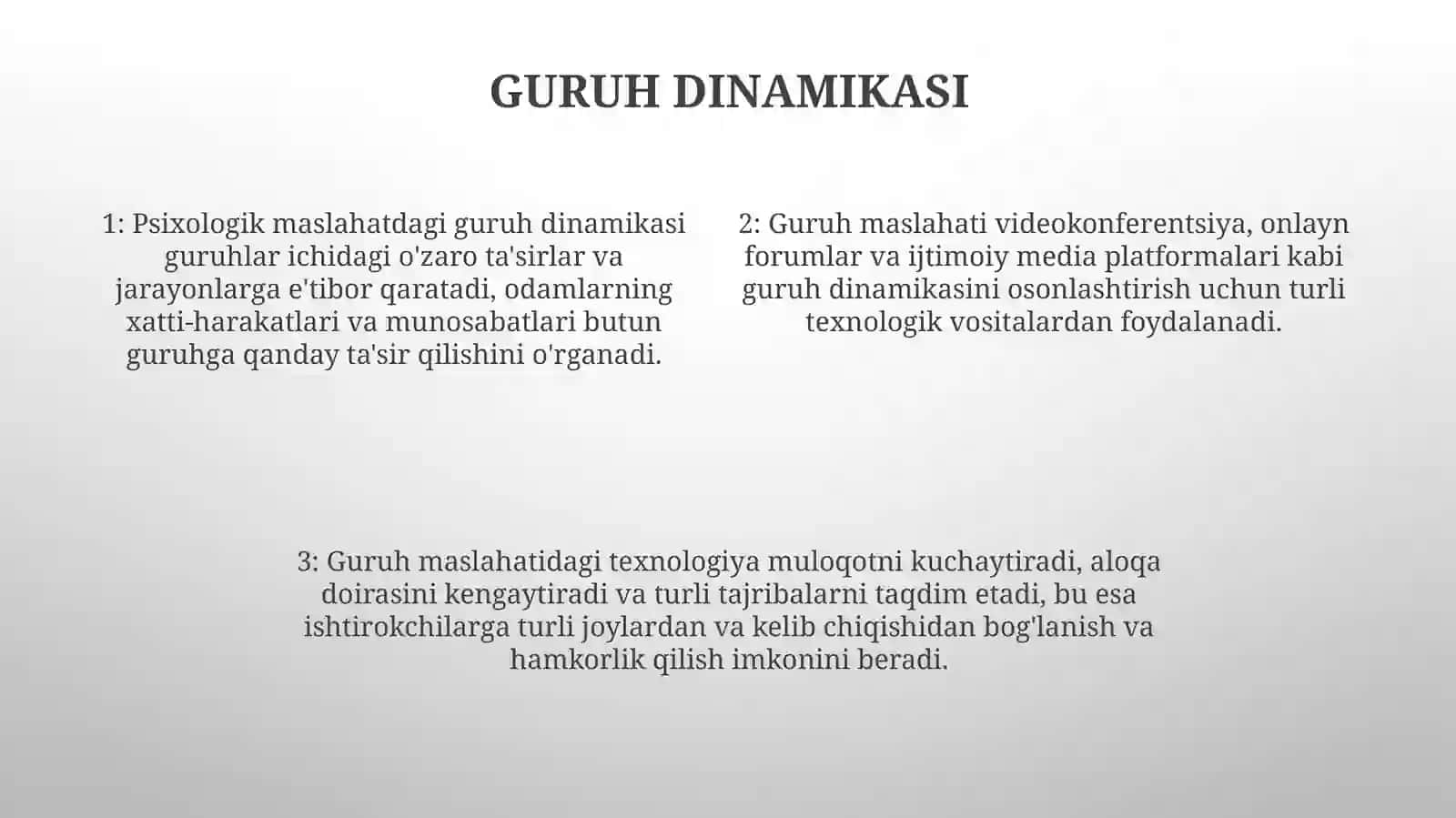 Turli Xil Psixologik Yo'Nalishlarda Guruhiy Faoliyatning "Texnologiya"Si 3
