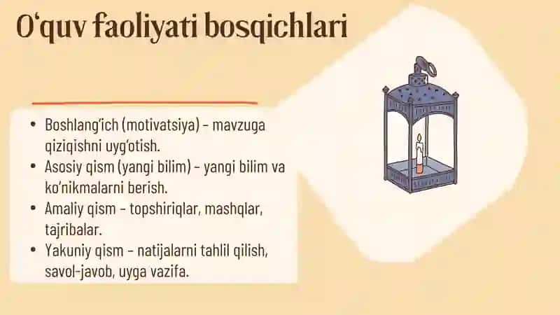 Texnologik xarita va dars ishlanamalarini rejaashtirish 3