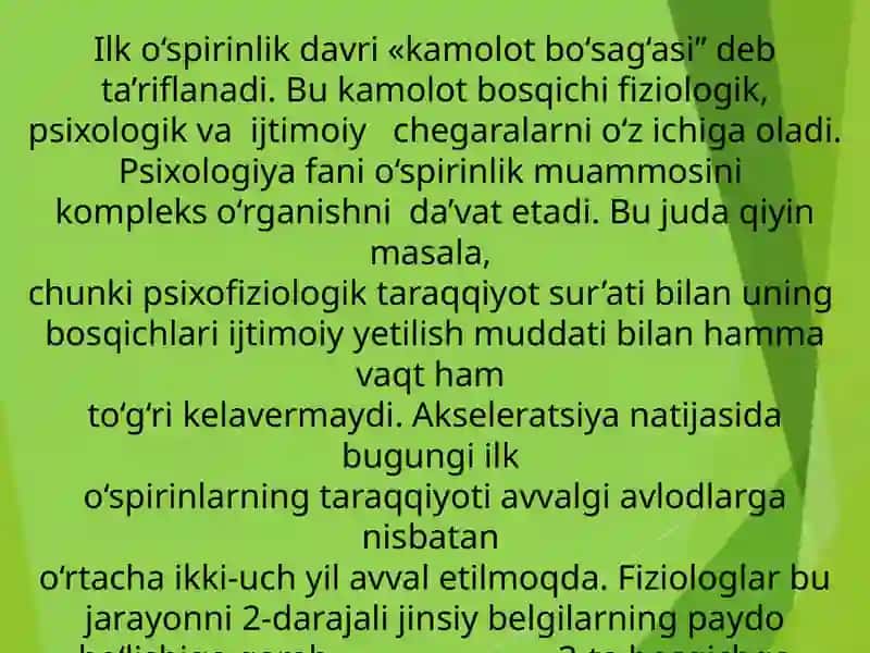 Ilk oʻspirinlik va yoshlik davrida psixik rivojlanish xususiyatlari 3