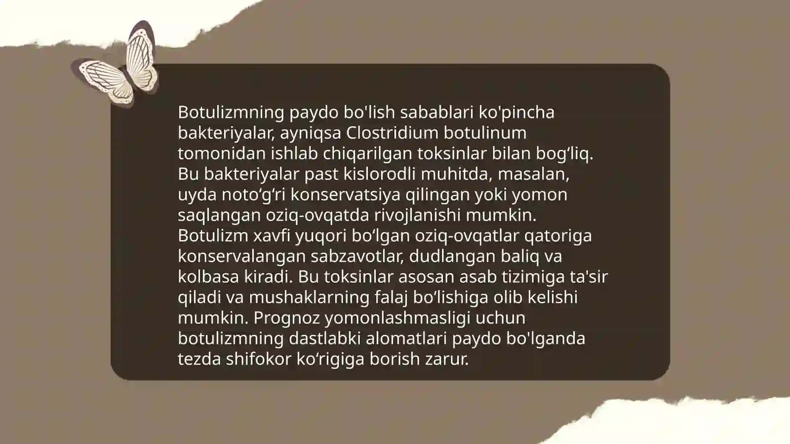 Botulizm, ovqat toksikoinfeksiyasi 3