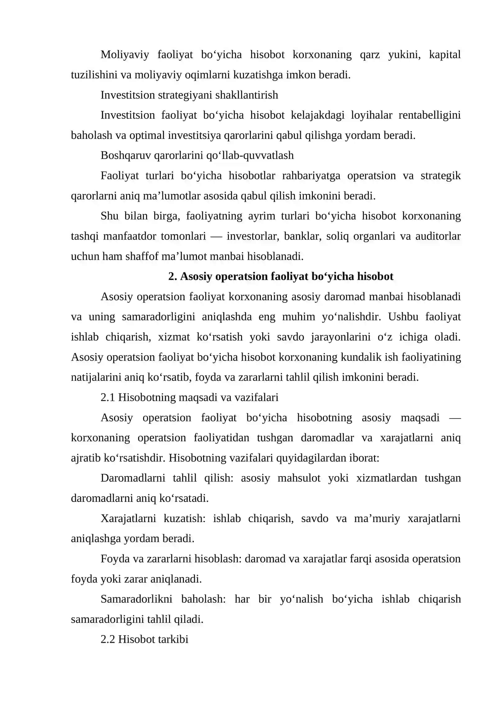 Faoliyatning  ayrim turlari boyicha hisobot 3