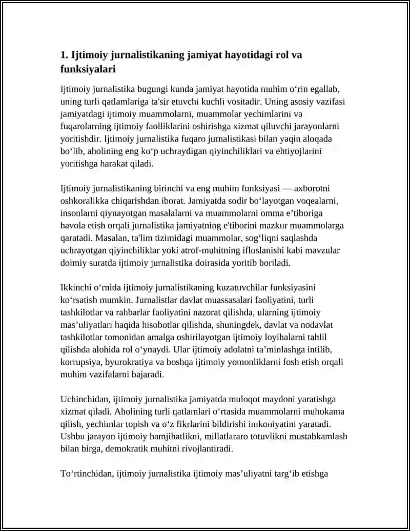 IJTIMOIY JURNALISTIKANING JAMIYAT HAYOTIDAGI OʻRNI 3