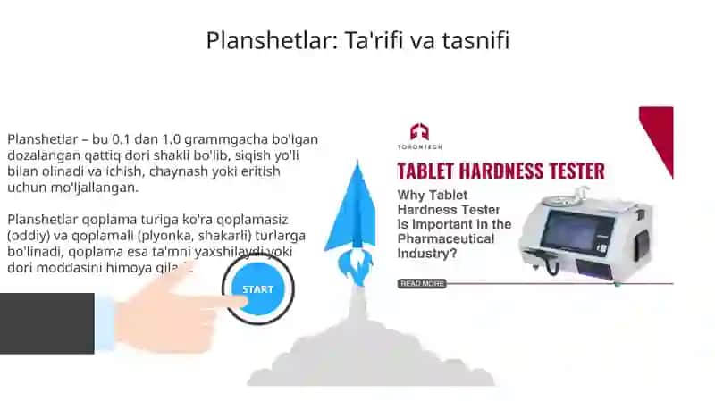 Tabletkalar.Farmakopeya talablari.Qattiq dori shakllarini sifatini baholash uchun asboblar 3