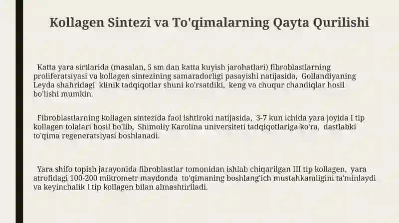 Kollagen Sintezi va To'qimalarning Qayta Qurilishi 3