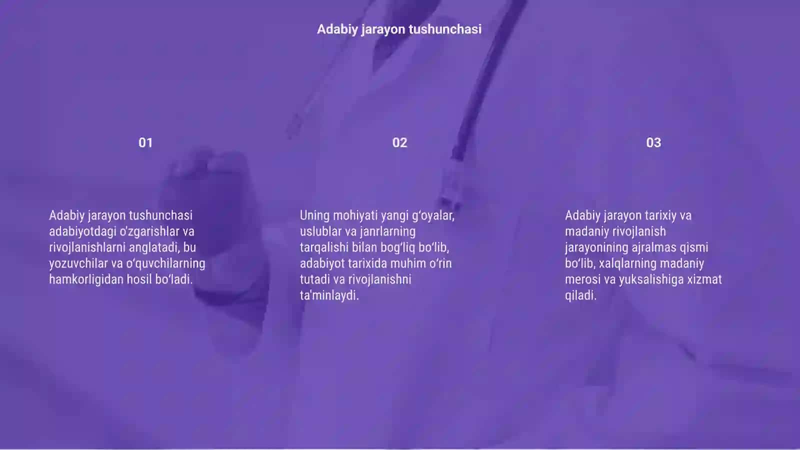 Adabiy jarayon tushunchasi, uning mohiyati va uning adabiyot tarixidagi o‘rni 3