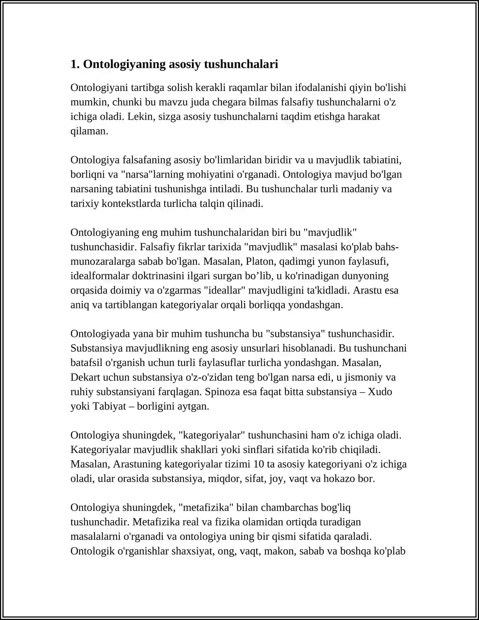 ONTOLOGIYA VA TABIAT FALSAFASI 3