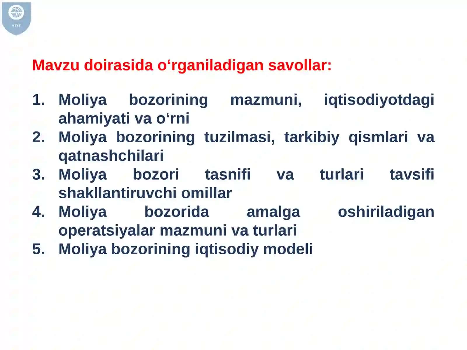 MOLIYABOZORINING NAZARIY ASOSLARI 3