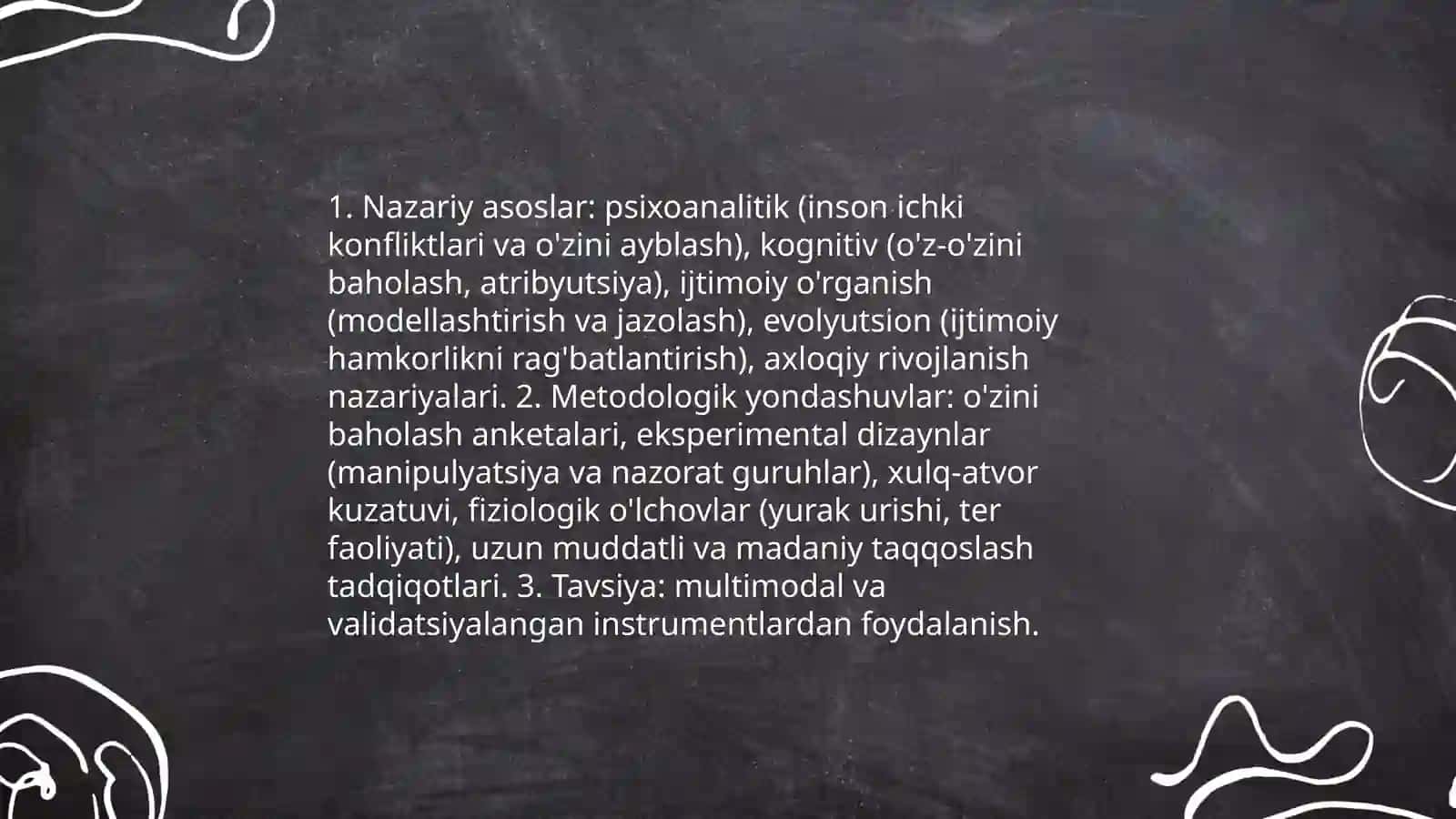 Aybdorlik hissini oʻrganish metodikasi 3