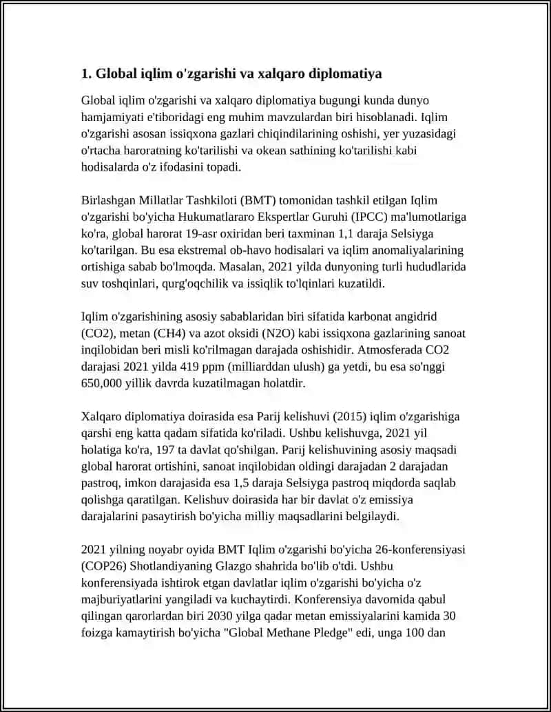 Global iqlim o'zgarishi va xalqaro diplomatiya 3