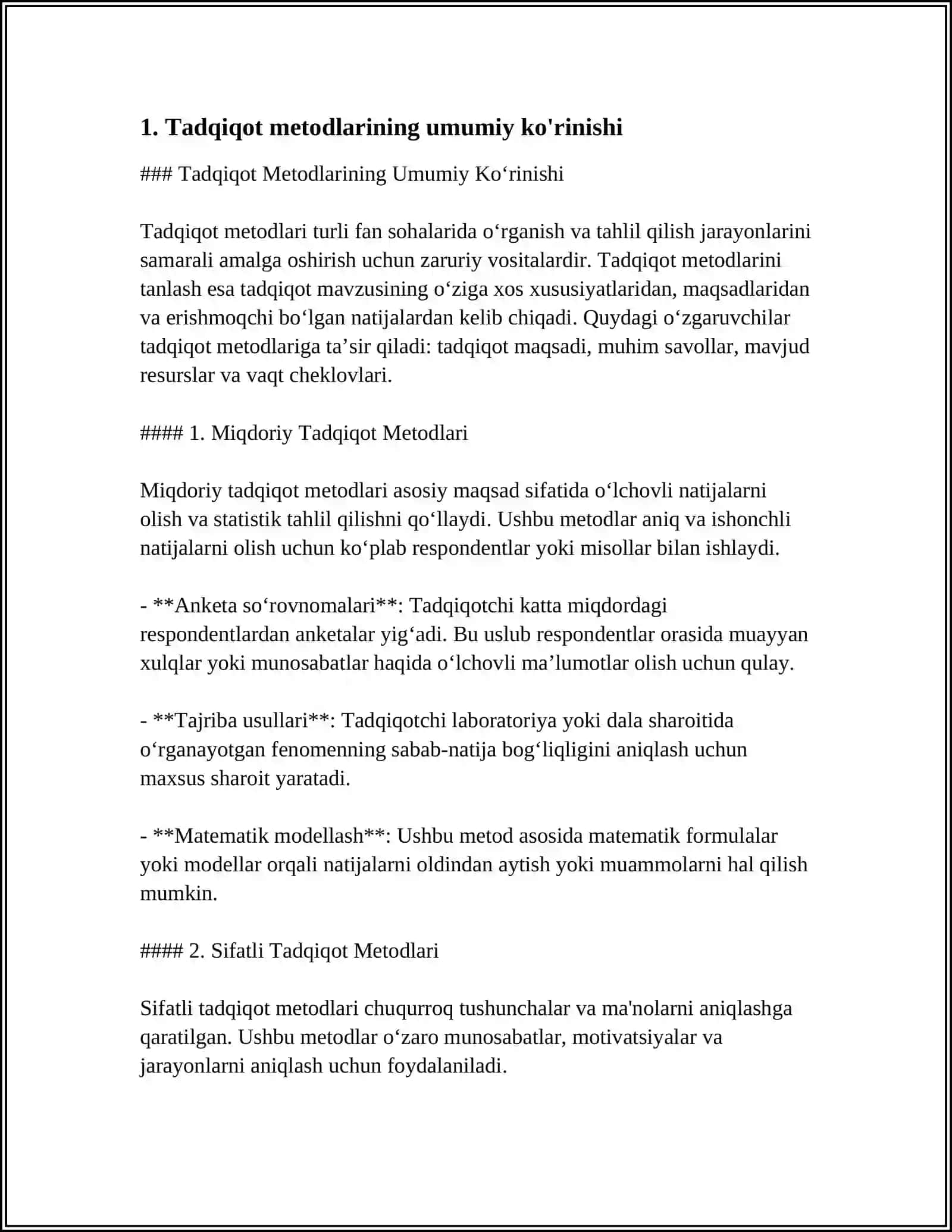 HOZIRGI ZAMON PSIXOLOGIYASINING TADQIQOT METODLARI.PSIXIKANING FILOGENTIK TARAQQIYOTI 3