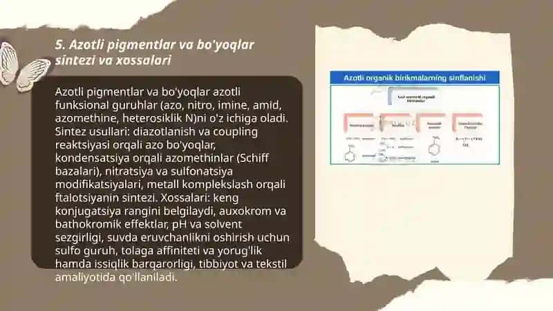 Azotli organik birikmalarni olinishi va xosssalariga doir ginetik ôzgarishlarni amalga oshirish hamda mavzuga doir misol masala test savollarini yechish algoritmi 3