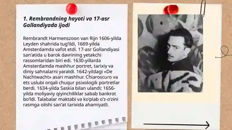 Jahon musavvirlari hayoti va ijodi haqida (Rembrand, Salvador Dale) 3