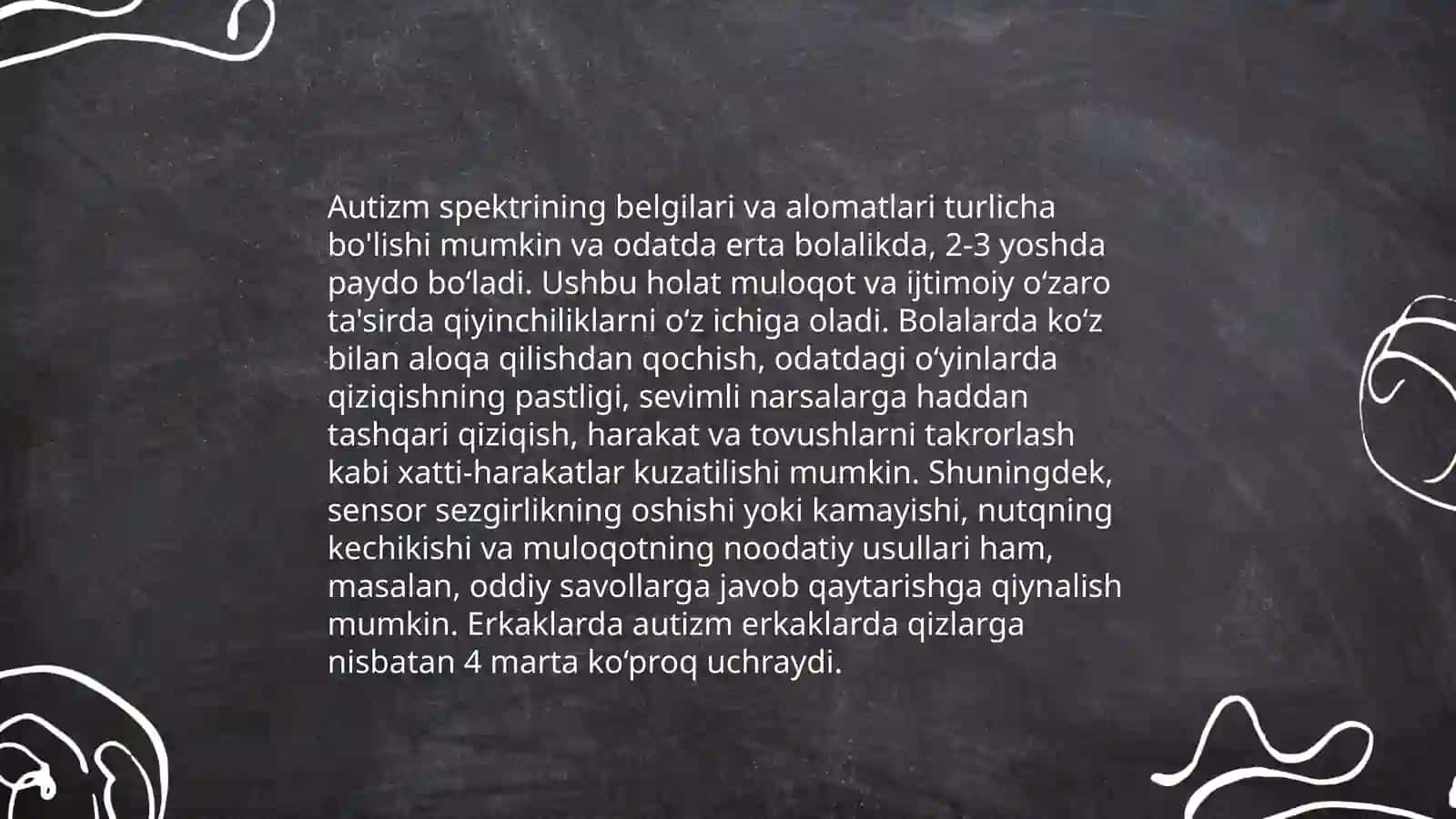 Autizm spektori buzilgan bolalarning xulq atvori 3