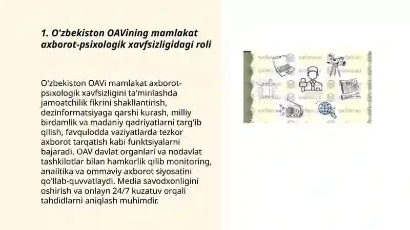 O'zbekiston ommaviy axborot vositalari mamlakat axborot-psixologik xavfsizligining omili 3