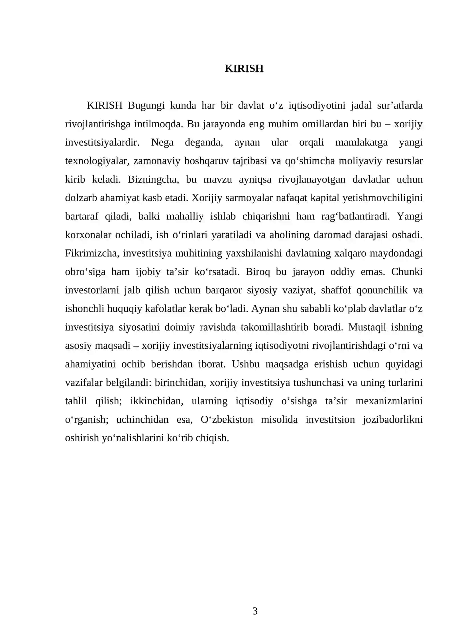 Iqtisodiyotni rivojlantirishda xorijiy investitsiyalarning roli 3