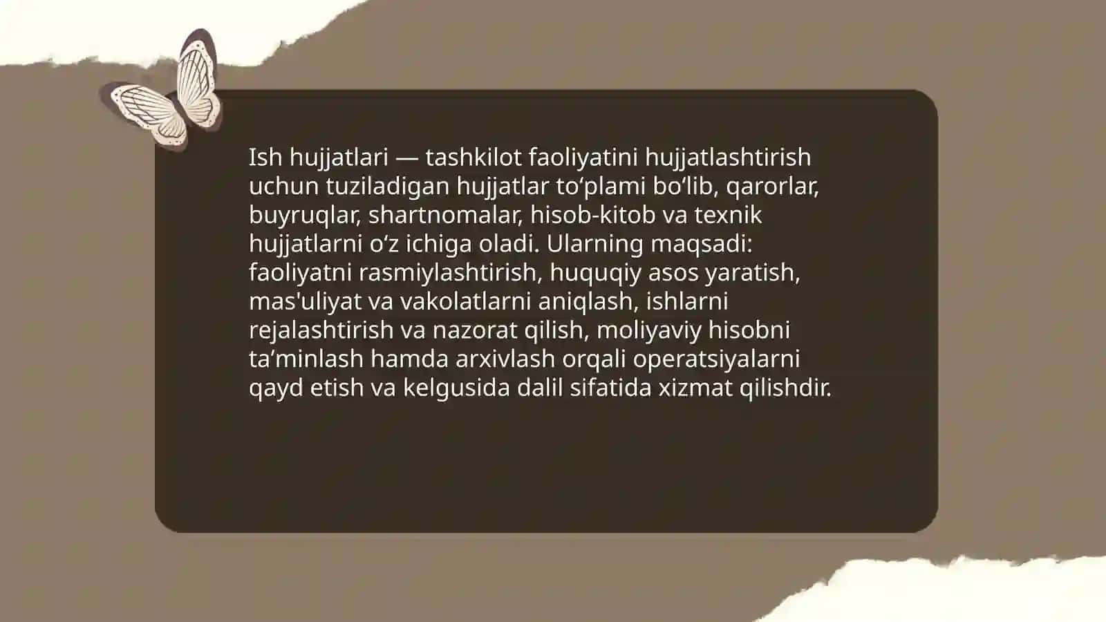 Ish hujjatlari va ularga qòyiladigan asosiy talablar 3