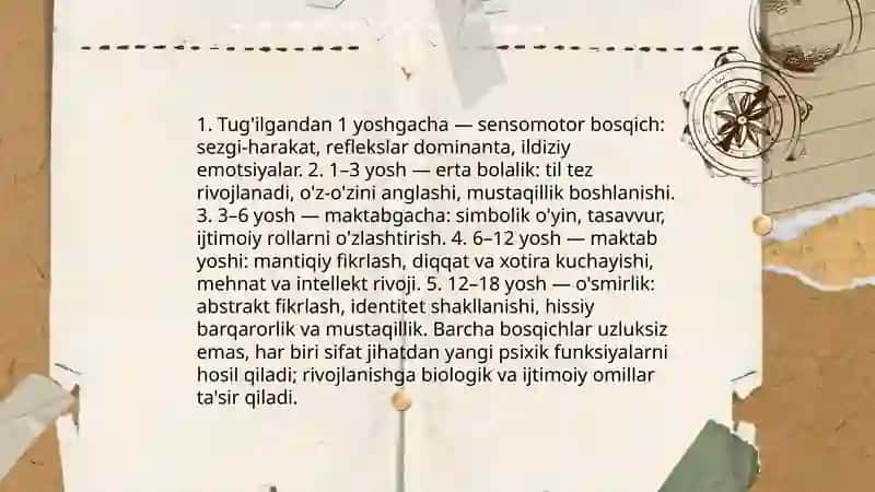 Bola psixikasi rivojlanishining asosiy qonuniyatlari 3
