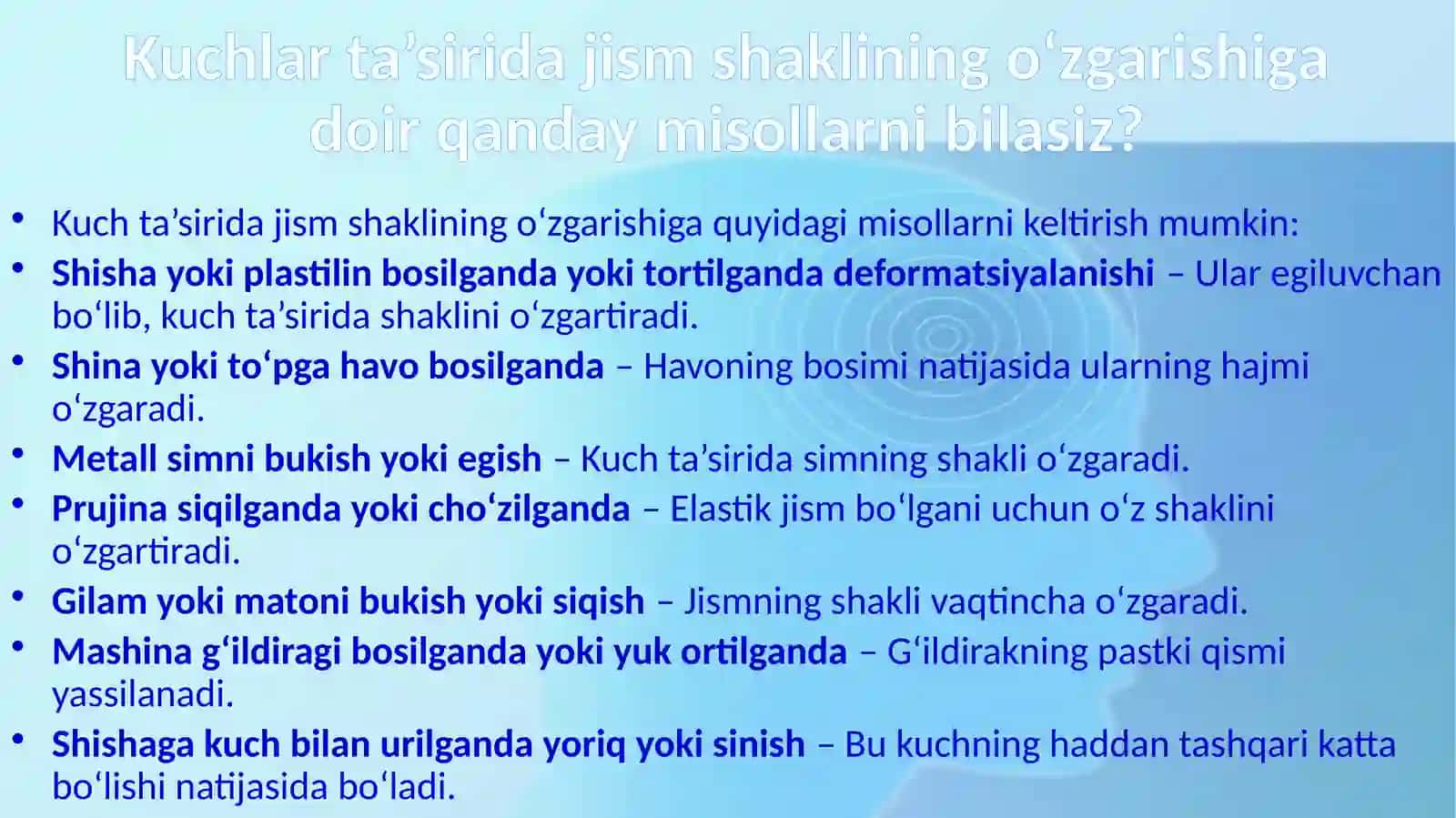 Harakatlanayotgan jismlarga taʼsir etuvchi kuchlar. 3