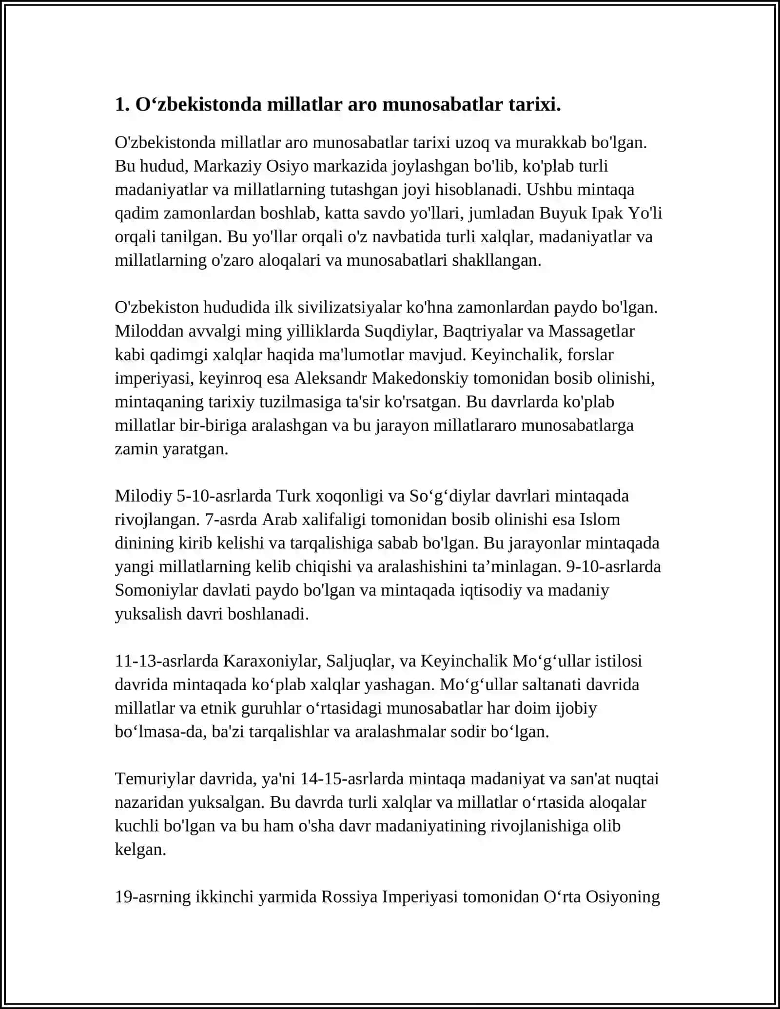 OʻZBEKISTONNING MILLATLAR ARO MUNOSABATLARDAGI BARQARORLIK VA DINIY BAGʻRIKENGLIK,, TOʻLIRANDLIK 3