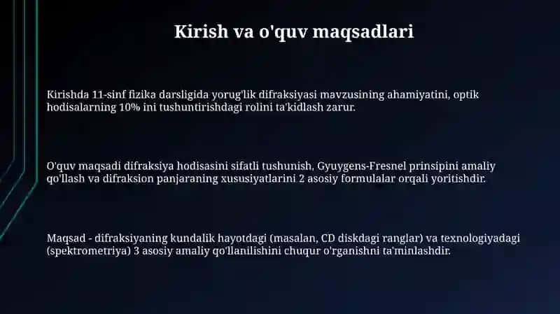 11-sinfda “Yorug‘lik difraksiyasi” mavzusini о‘qitish metodikasi 3