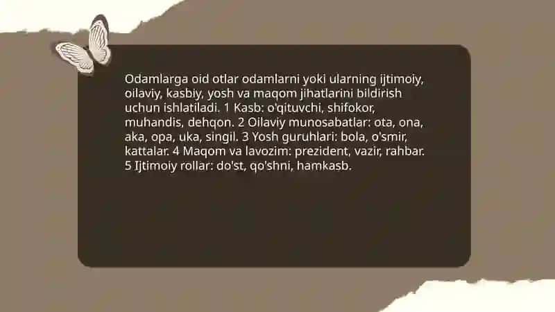 Otlarning ma'no guruhlari 3