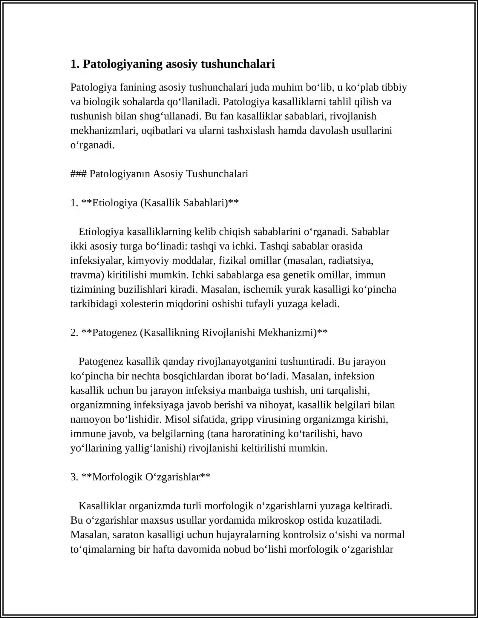 PATOLOGIYA FANIGA KIRISH. ALTERATSIYA. PARENXIMATOZ VA STROMAL QON-TOMIR DISTRO-FIYALARI. OG‘IZ BO‘SHLIG‘IDA PARENXIMATOZ DISTROFIYALARNING KO‘RINISHINI ANIQLASH 3