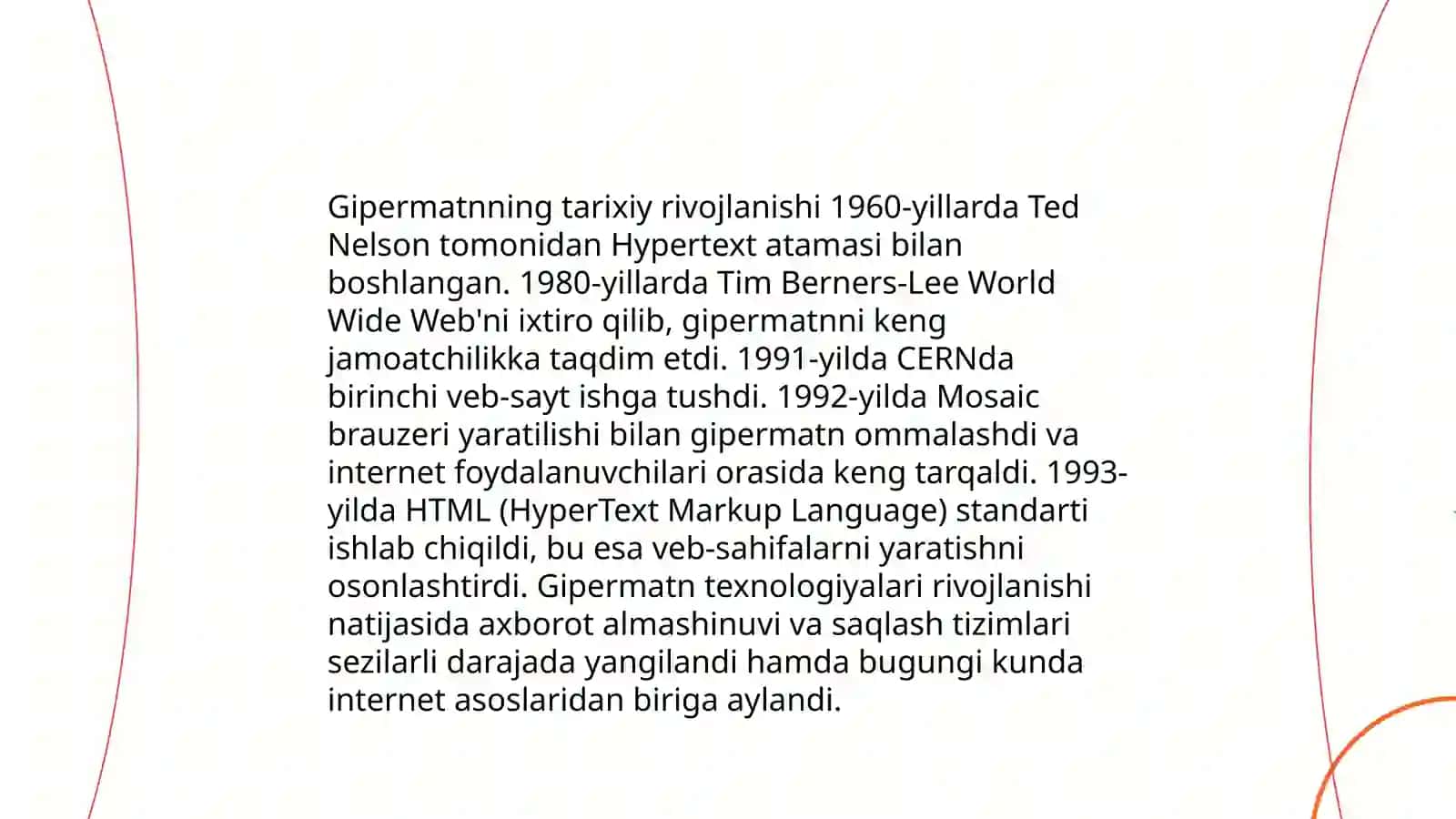 Gipermatn, gipermurojaat va gipermedia tushunchalarini tavsiflash 3