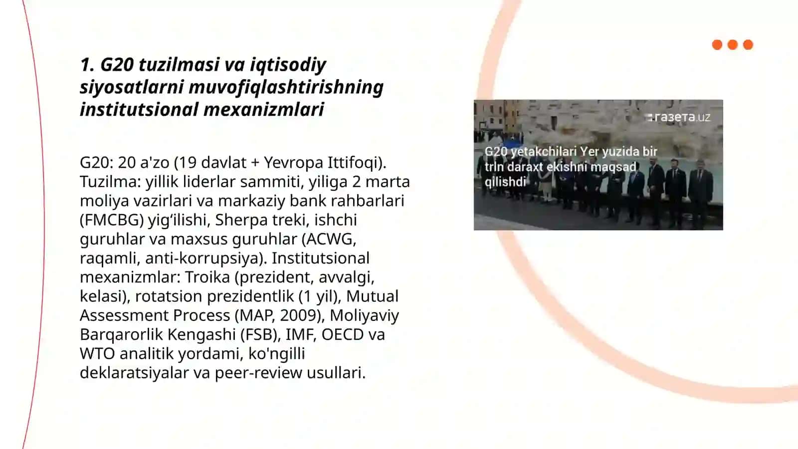 G20 doirasida iqtisodiy siyosatlarni muvofiqlashtirish mexanizmlari 3