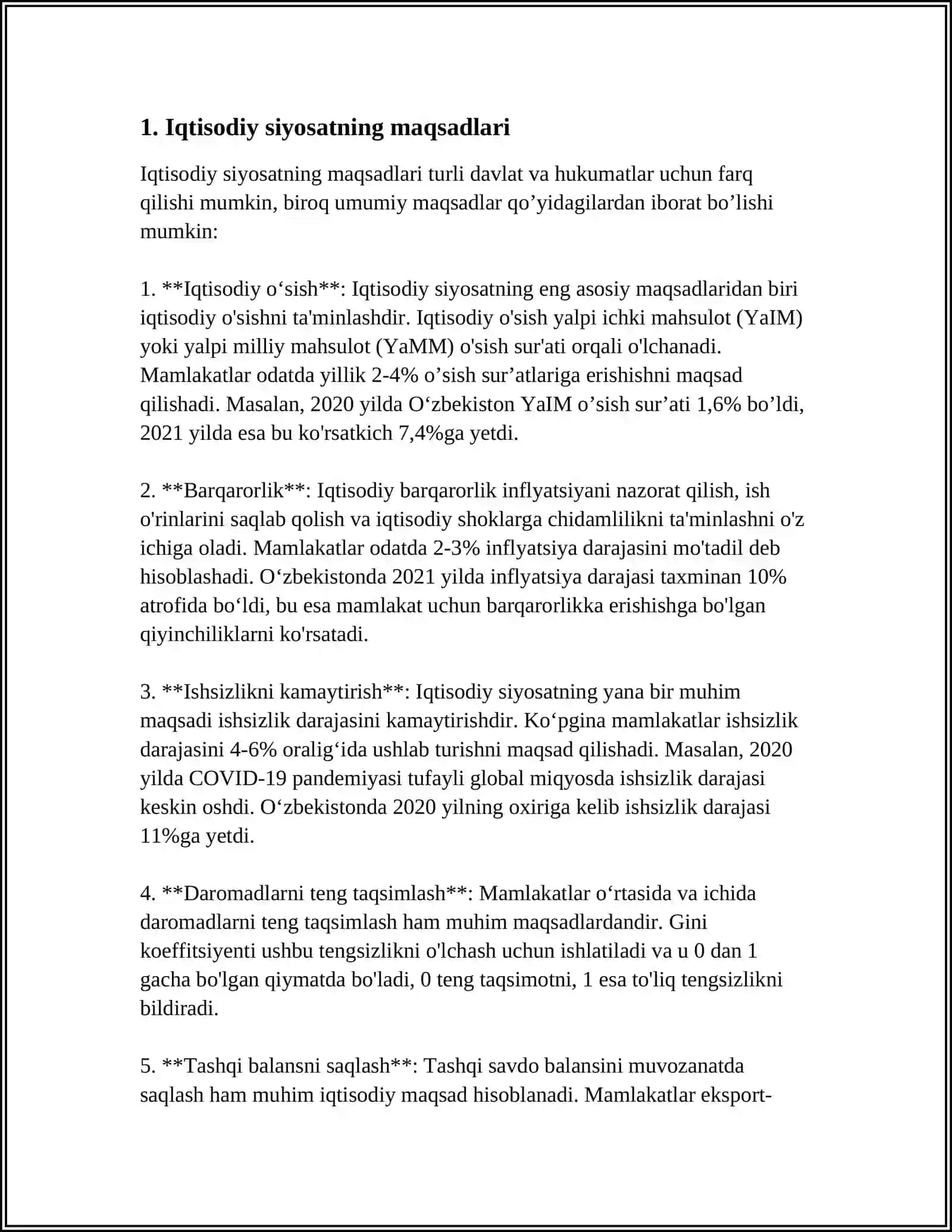 IQTISODIY SIYOSATNING DASTAK VA VAZIFALARI 3