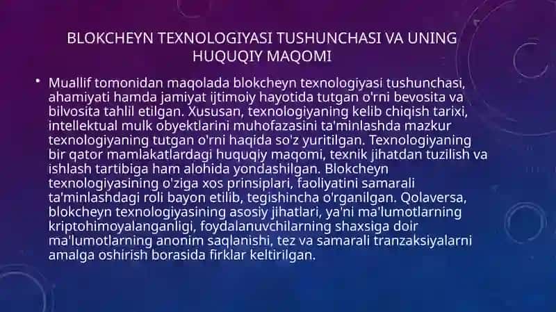 BLOKCHEYN TEXNOLOGIYASI TUSHUNCHASI VA UNING HUQUQIY MAQOMI 3