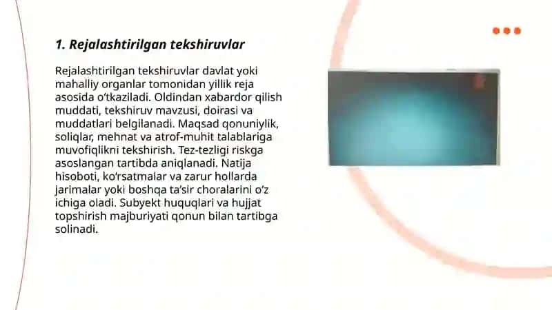 Tadbirkorlik subyektlari faoliyatini tekshirish turlari 3