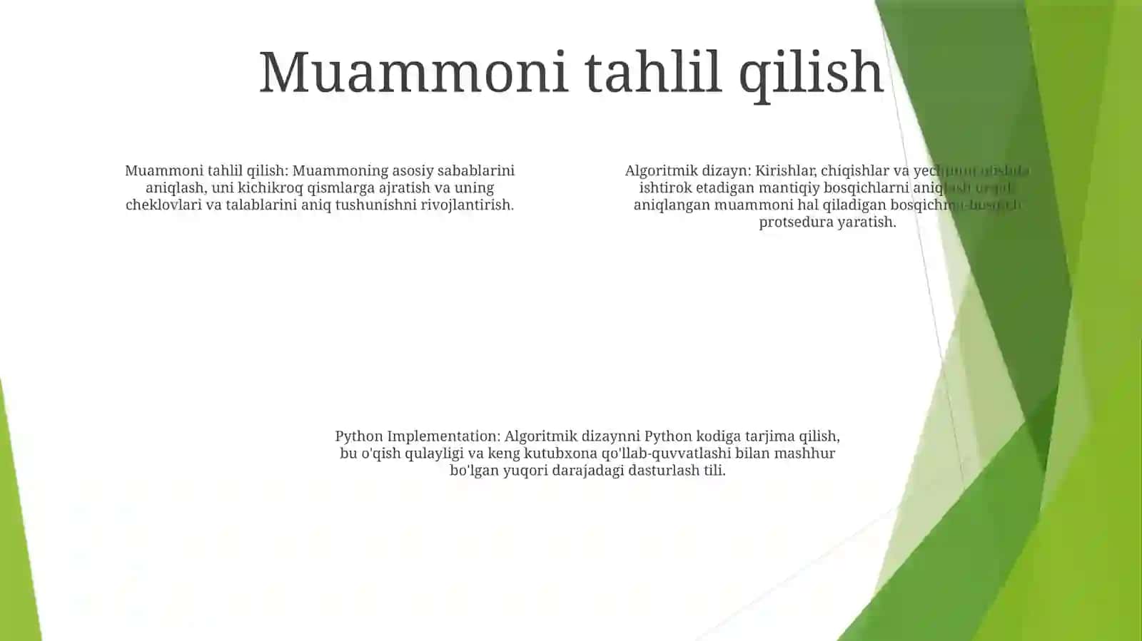 Masalalarning Algoritmini Tuzish Va Shu Algoritm Asosida Python Dasturlash Tilida Dastur Tuzish 3