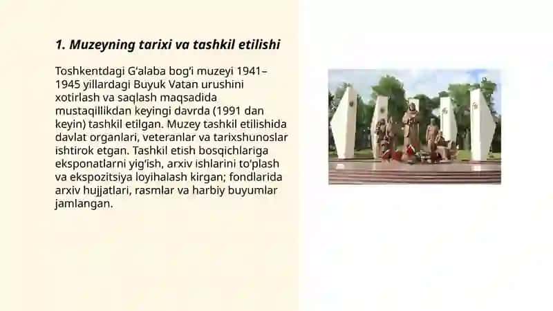 Toshkentdagi Gʻʻalaba bogʻi muzeyi 3