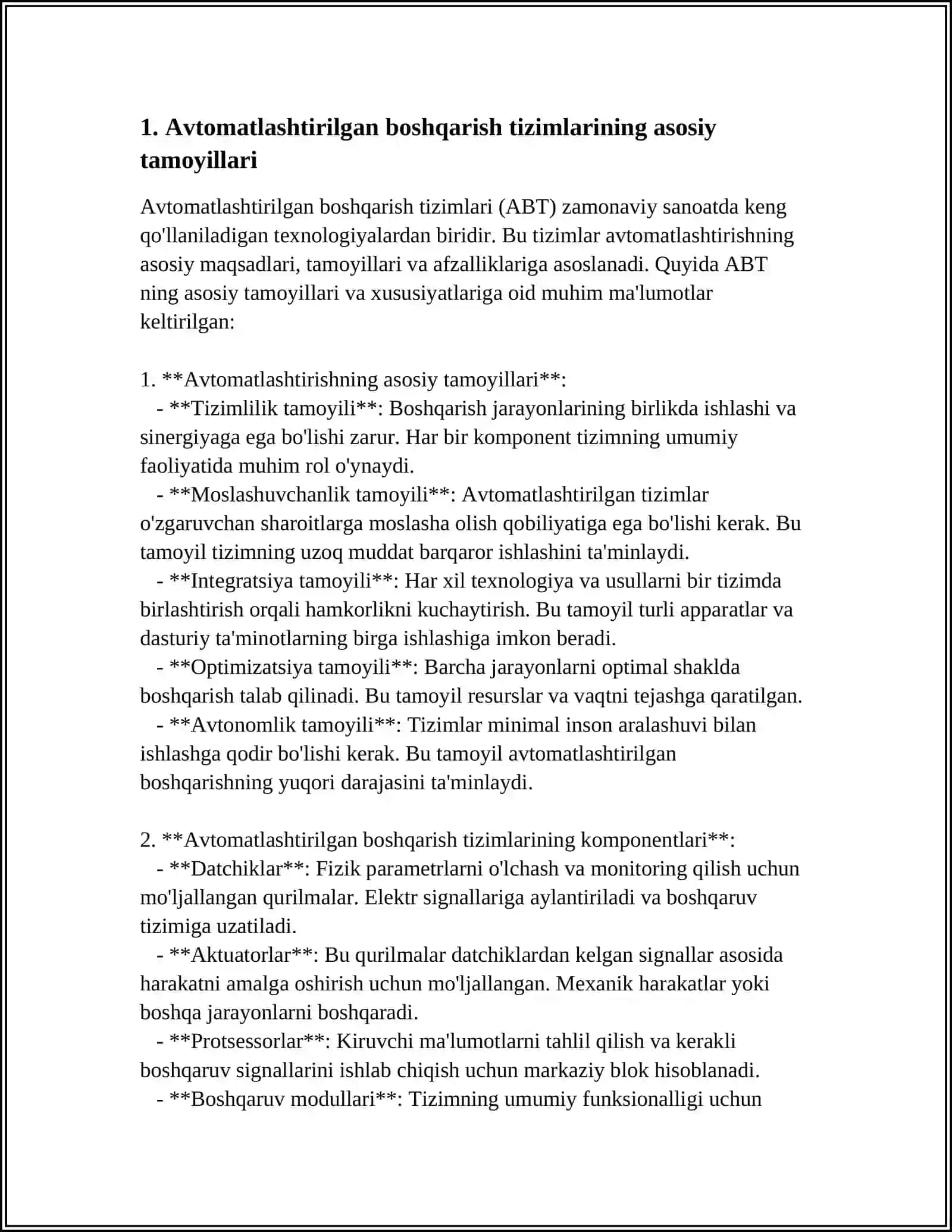 AVTOMATIKLASHTIRILGAN BOSHQARISH VA MARKAZLASHGAN NAZORAT TIZIMI 3