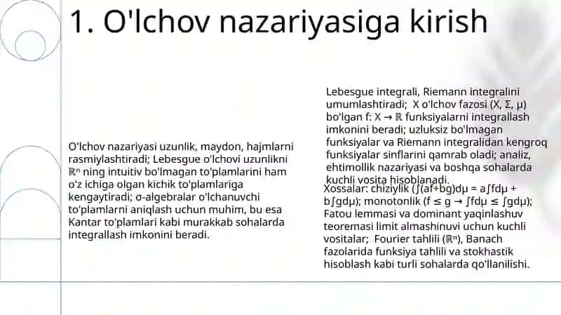 Aniqmas Lebeg integrali va uning xossalari 3