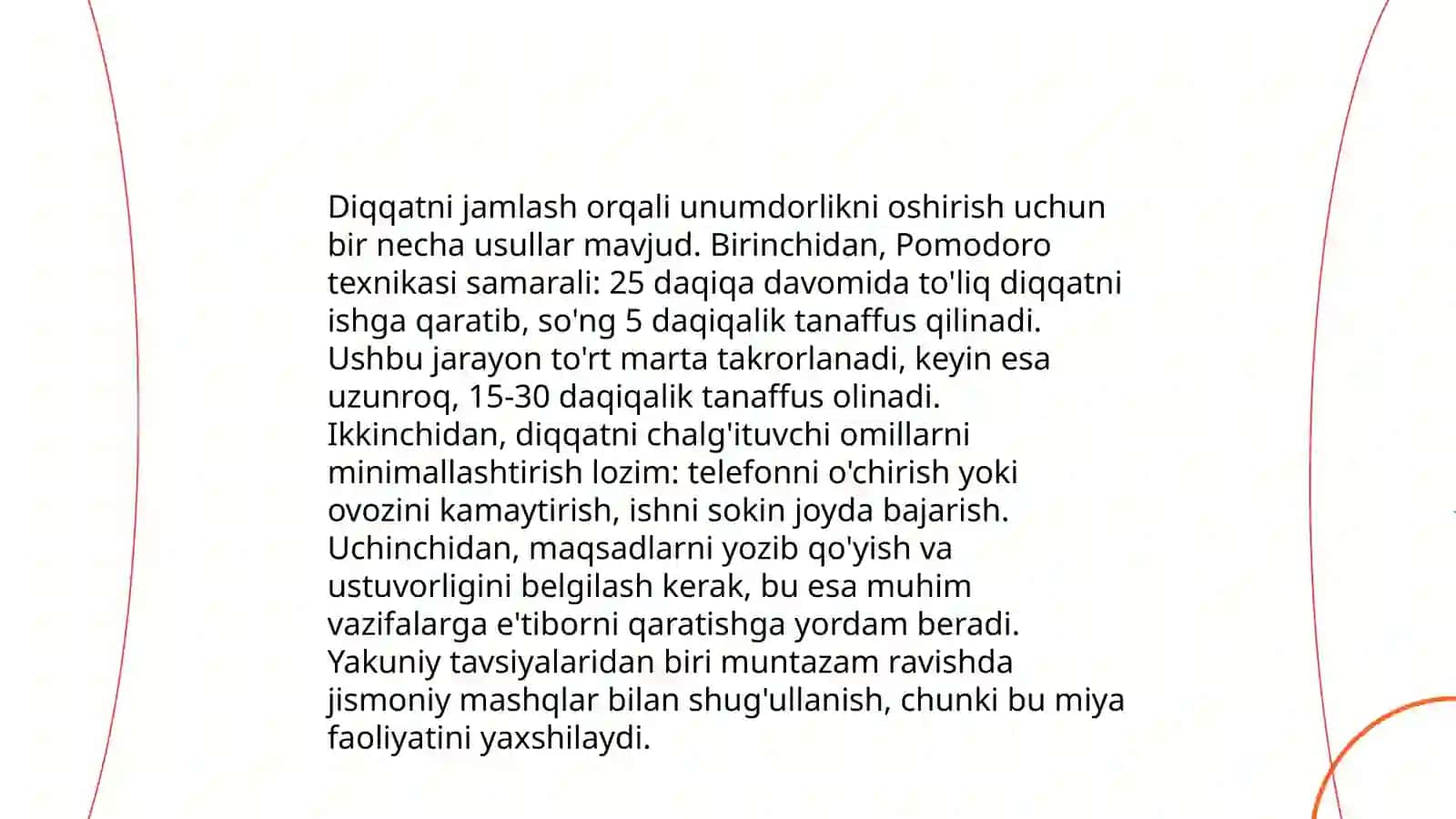 Diqqatni jamlash orqali unumdorlikni oshirish 3