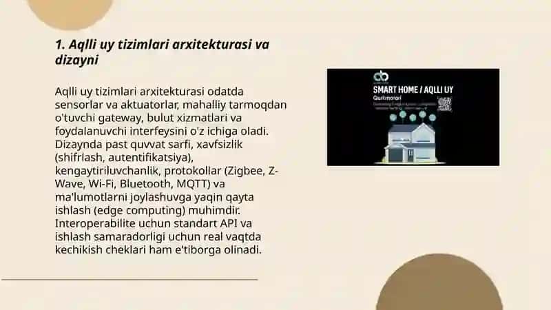 Aqlli qurilmalar va IOT ilovalari (Smart Home,Smart City) 3