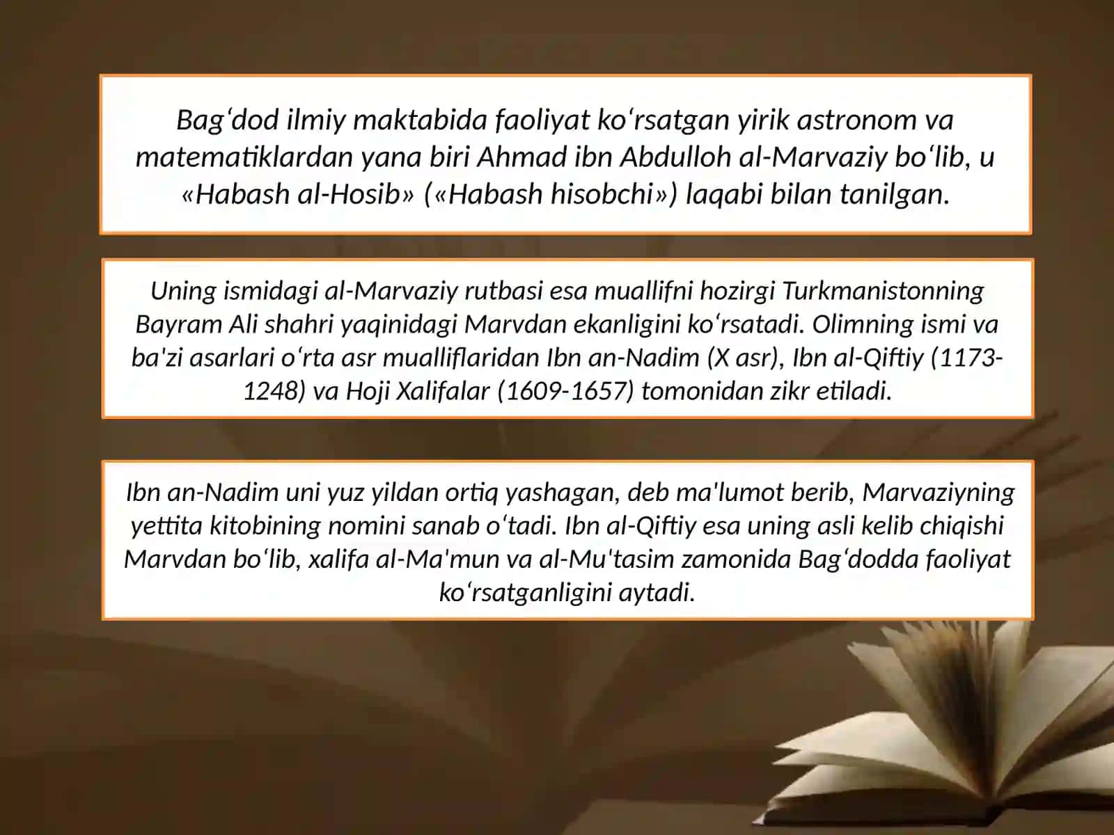 Ahmad al-Marvaziy ziji va uning ahamiyati 3