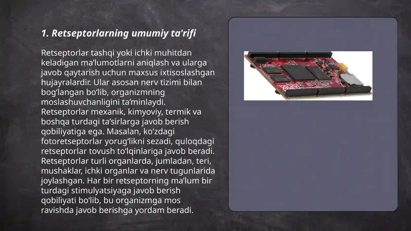 Umumiy pedagogikava psixologiya:Retseptorlar haqida malumot 3