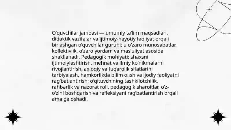 Oʻquvchilar jamoasi-yagona pedagogik jarayonning asosiy shakli 3