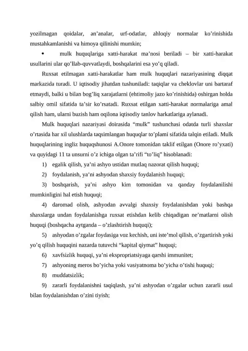 Mulk huquqlari nazariyasi 3
