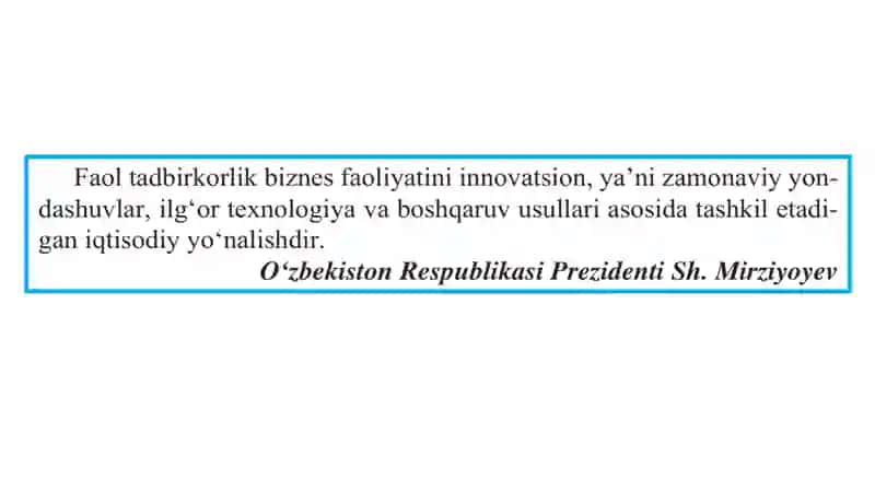 Tadbirkorlik faoliyatini amalga oshirish, dastlabki bo'lim 3