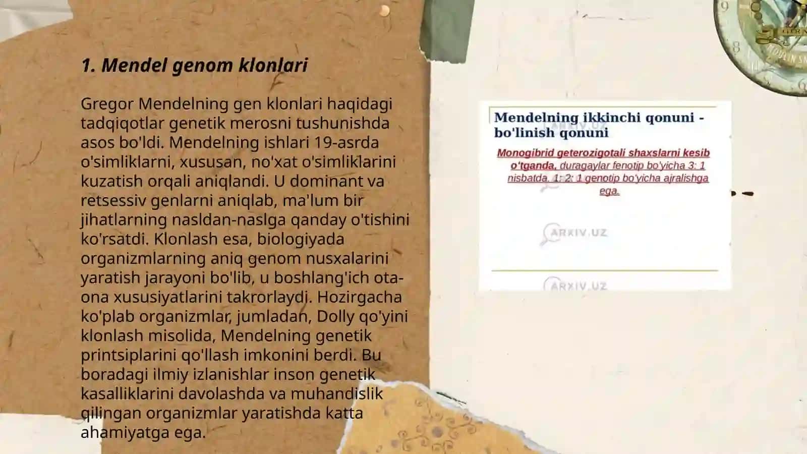 Mendelning birinchi ikkkinchi va uchinchi qonunlari 3