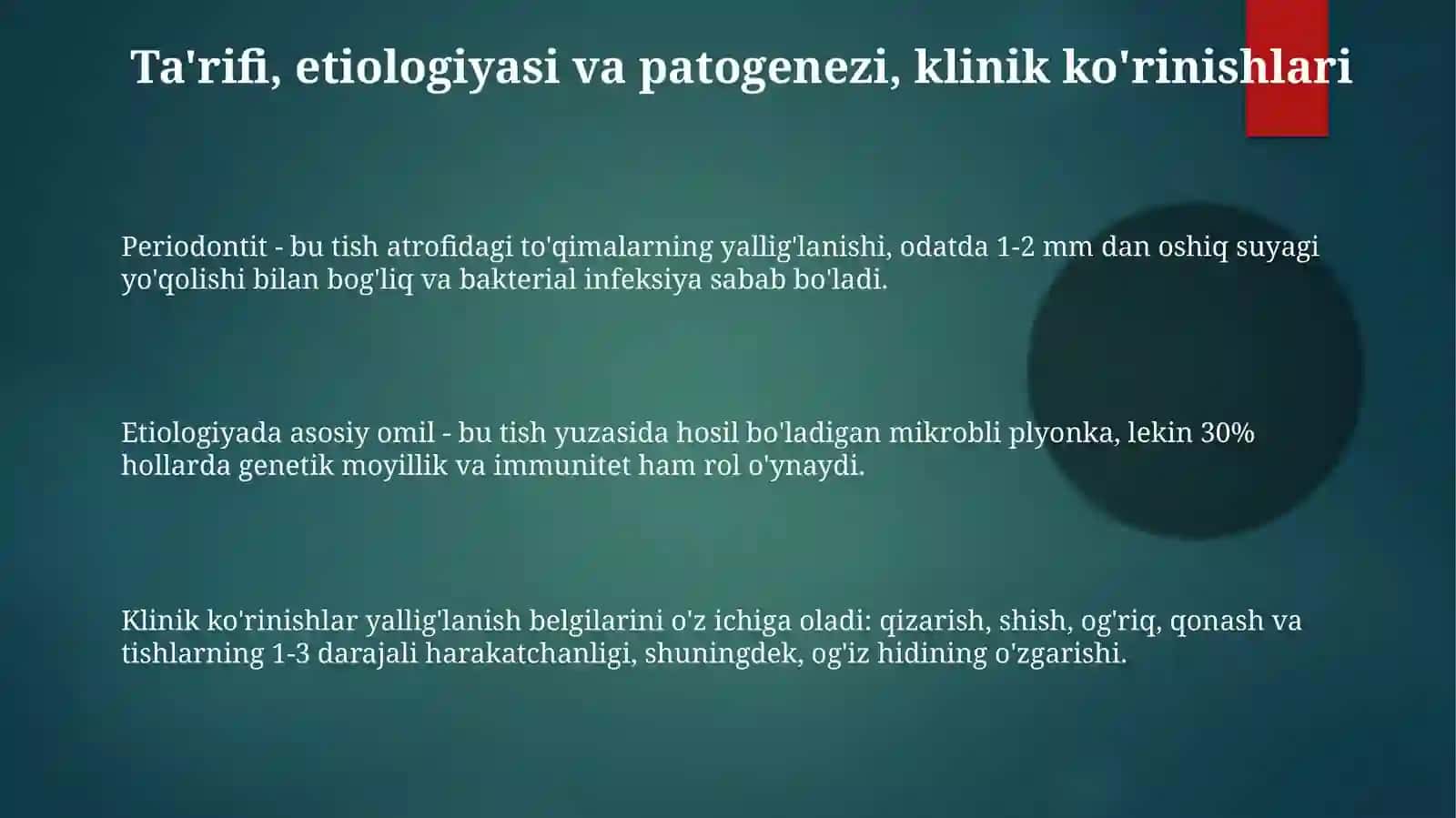 Sut va doimiy tishlardagi periodontitni davolash protokollari va dori vositalari 3