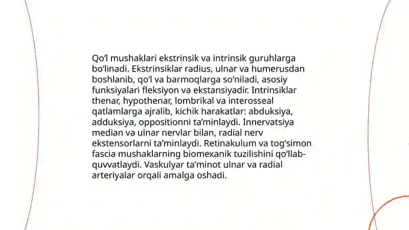 Qoʻl va oyoq bulshiq etlarning morfologiyasi 3