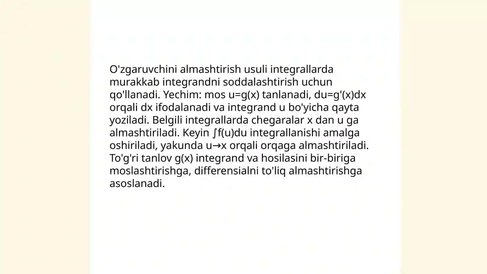 Integrallash usullari 3