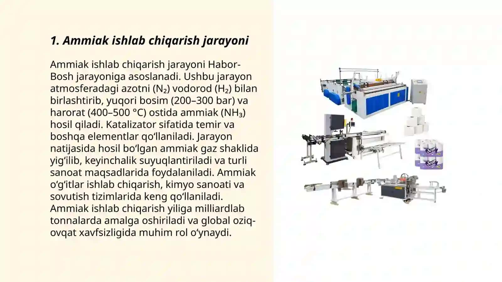 Ammiak ishlab chiqarish. Nitrat kislotani ishlab chiqarish texnologiyasi 3