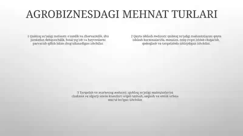 Agrobiznes Korxonalarida Mehnat Unimi 3